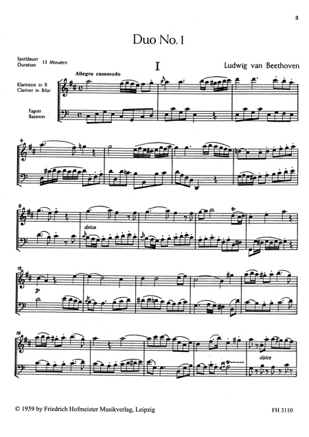 Ludwig Van Beethoven: Three Duos
