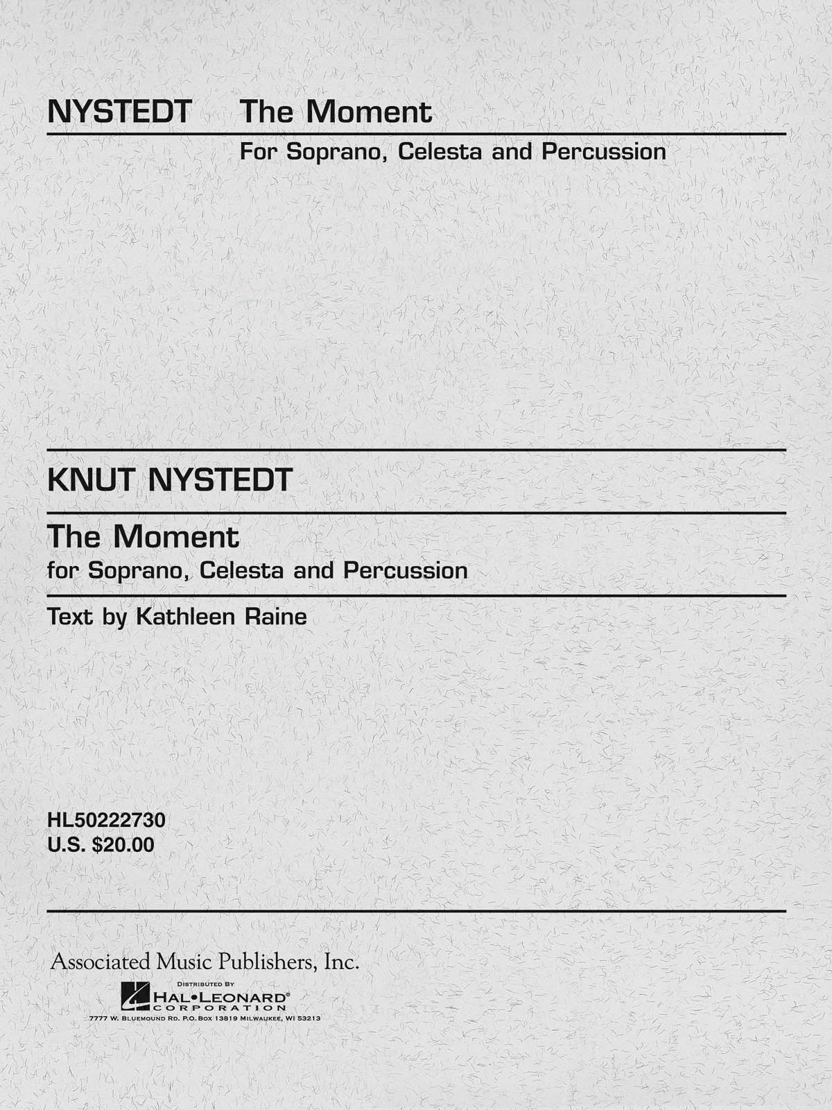 Knut Nystedt: The Moment Op.52 (Score)