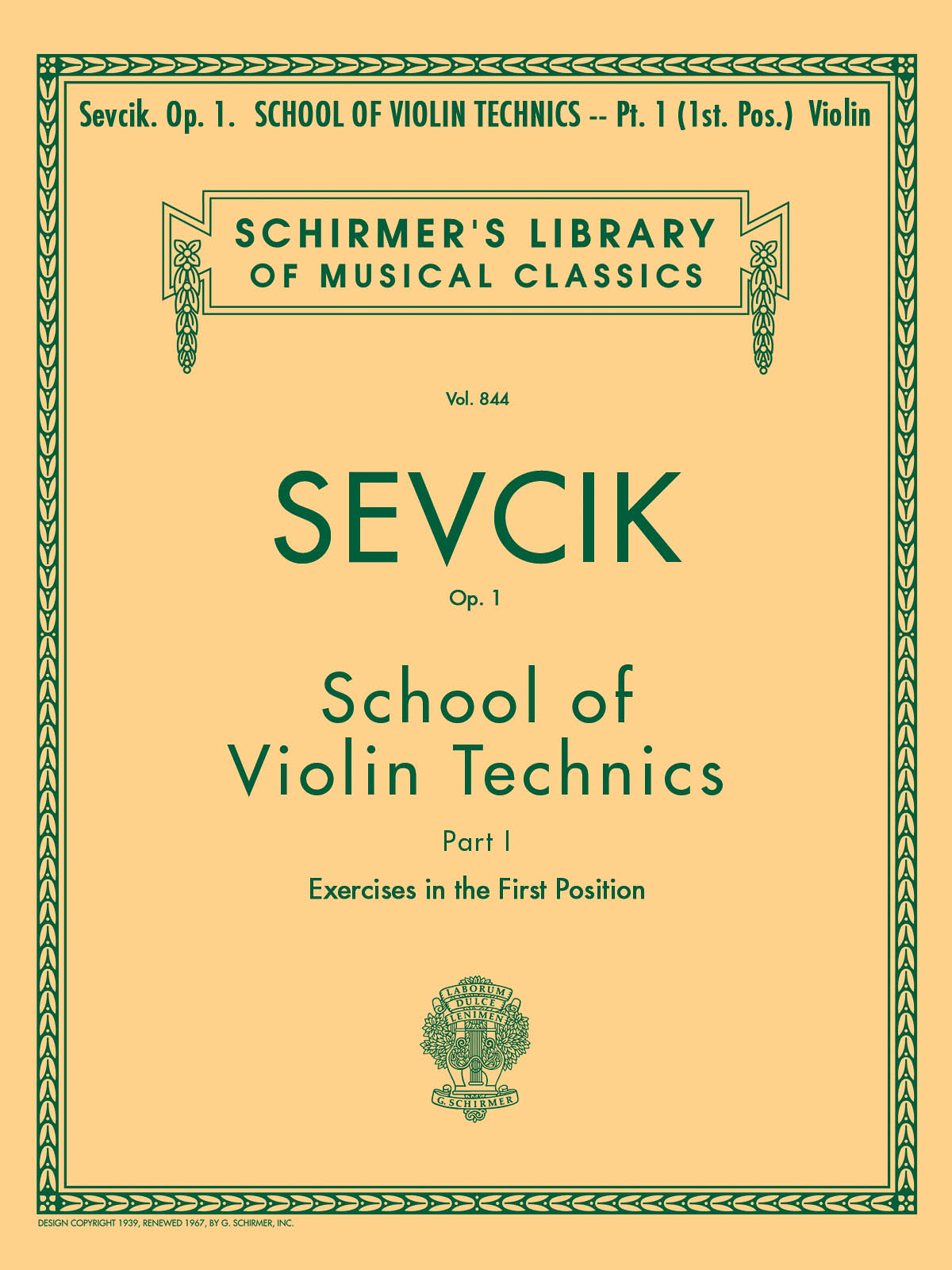 Otakar Sevcik: School Of Violin Technics Op.1 Book 1 (First Position)