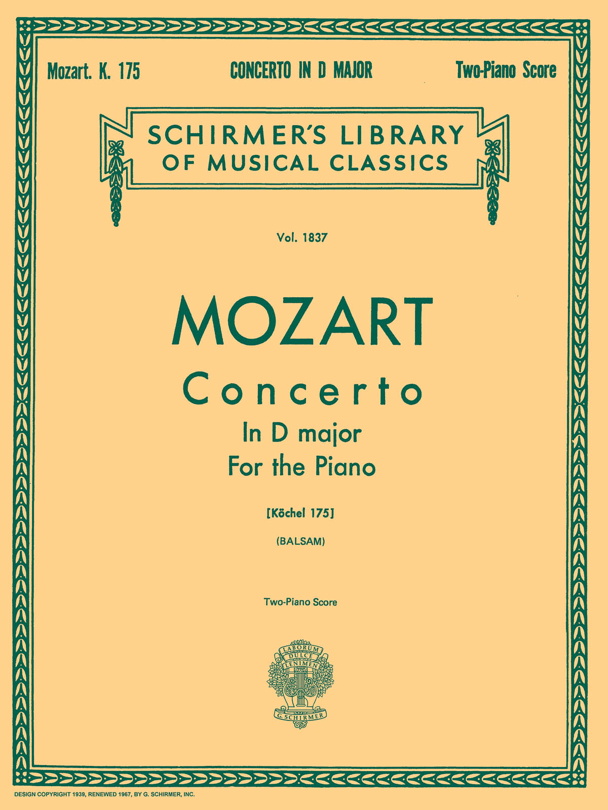 W.A. Mozart: Piano Concerto No.5 In D K.175