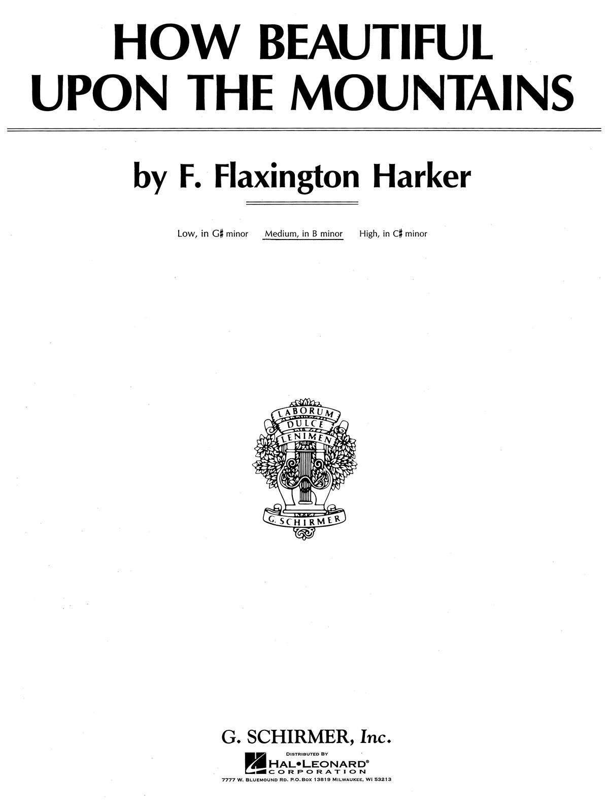 F. Flaxington Harker: How Beautiful Upon The Mountains (Medium Voice)
