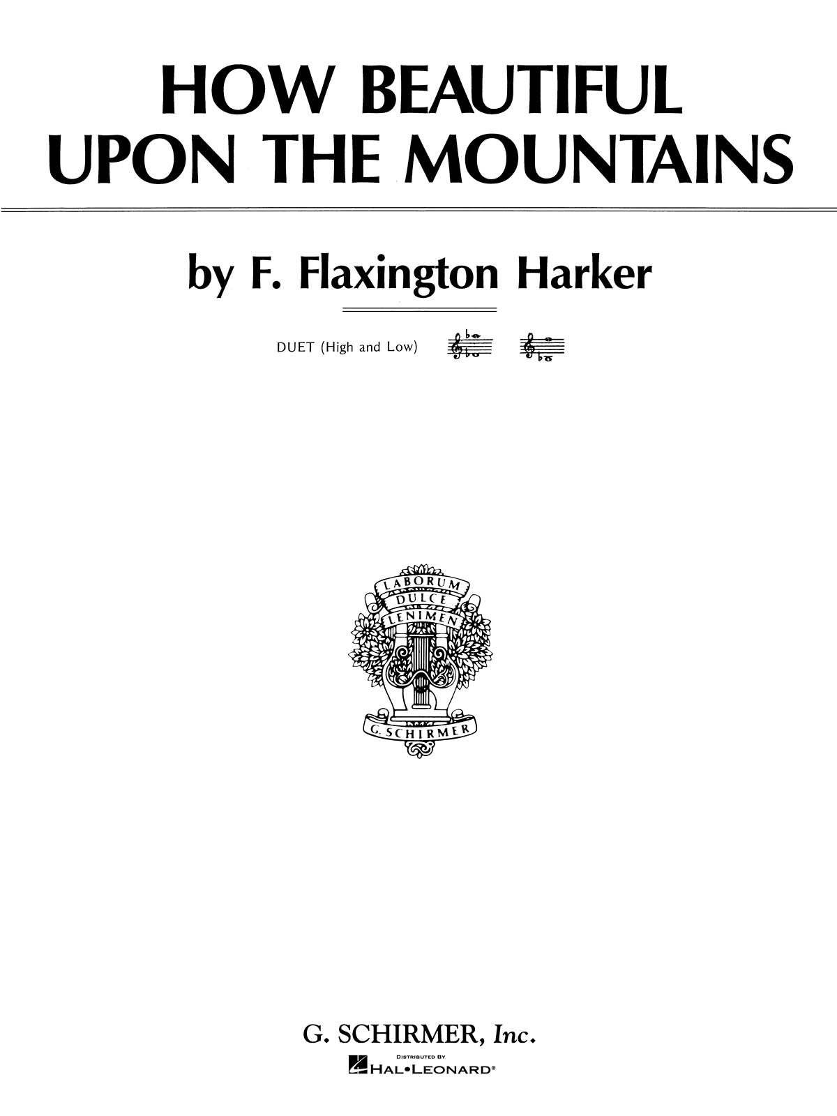 F. Flaxington Harker: How Beautiful Upon The Mountains (Vocal Duet)