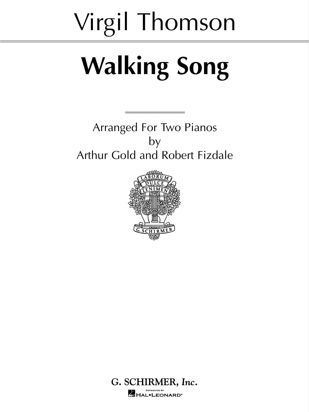 Virgil Thomson: Walking Song (2 Pianos)