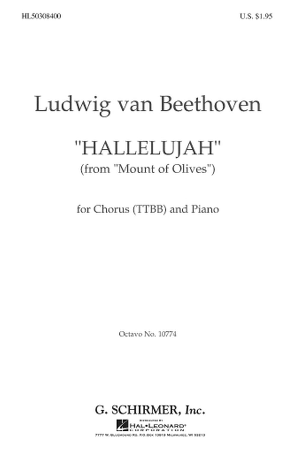 Beethoven: Hallelujah (Mount Of Olives) - TTBB