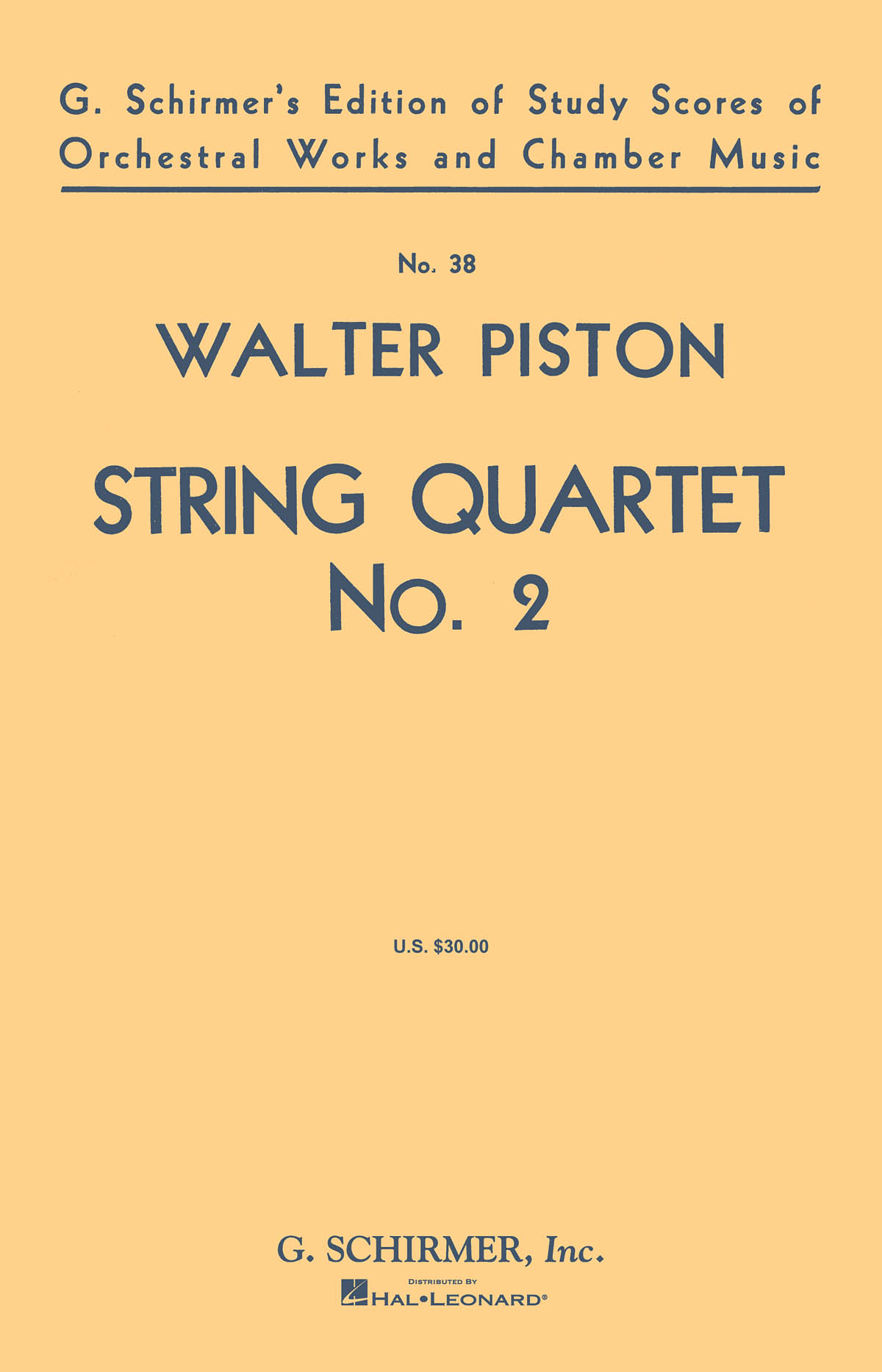 Walter Piston: String Quartet No. 2 (Study Score)