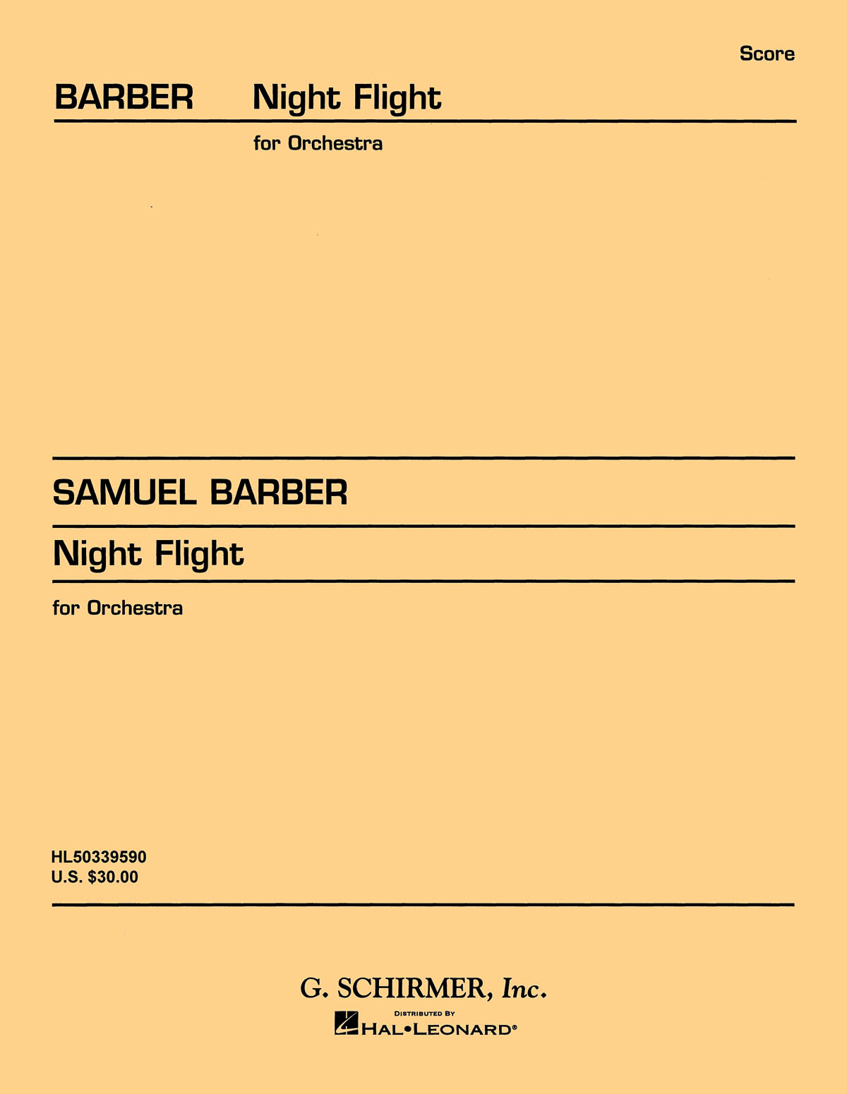 Samuel Barber: Night Flight Op.19a (Study Score)