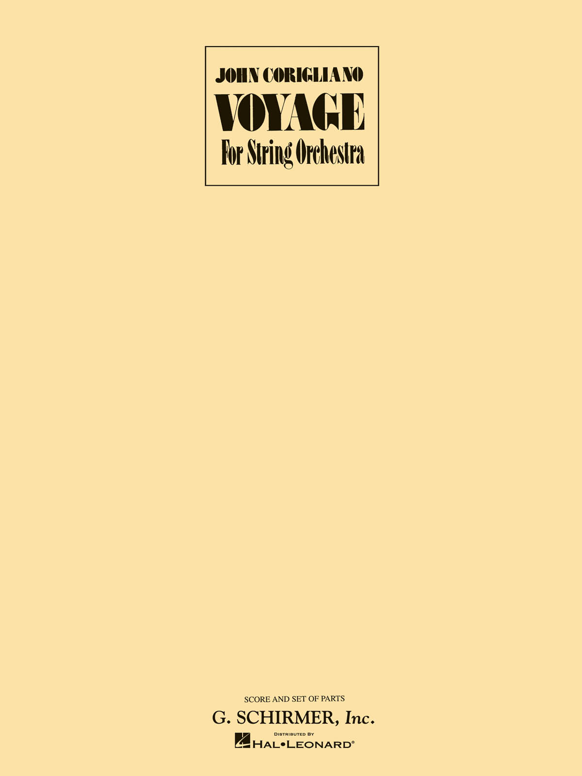 John Corigliano: Voyage For String Orchestra (Score And Parts)
