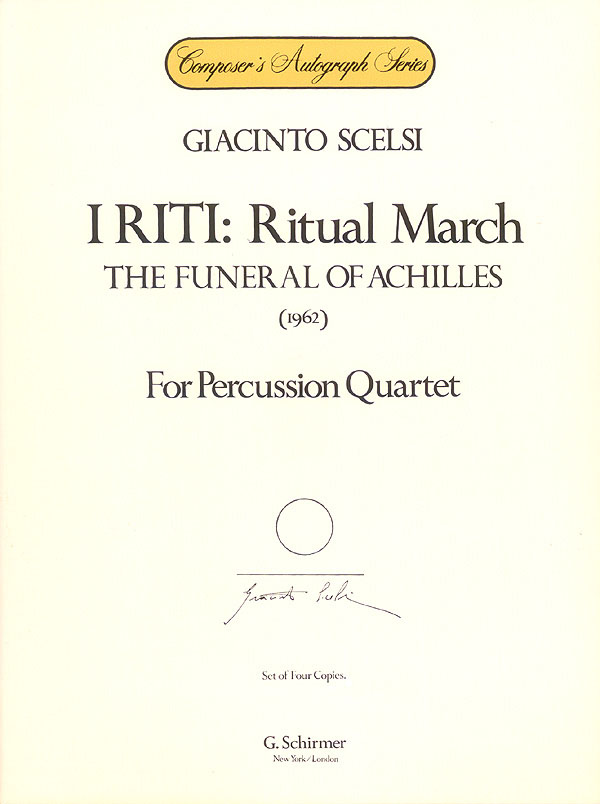 Giacinto Scelsi: I Riti - Ritual March (Percussion Quartet)