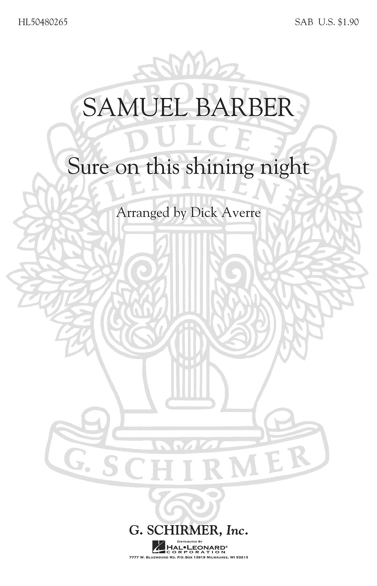 Samuel Barber: Sure On This Shining Night (SAB/Piano)