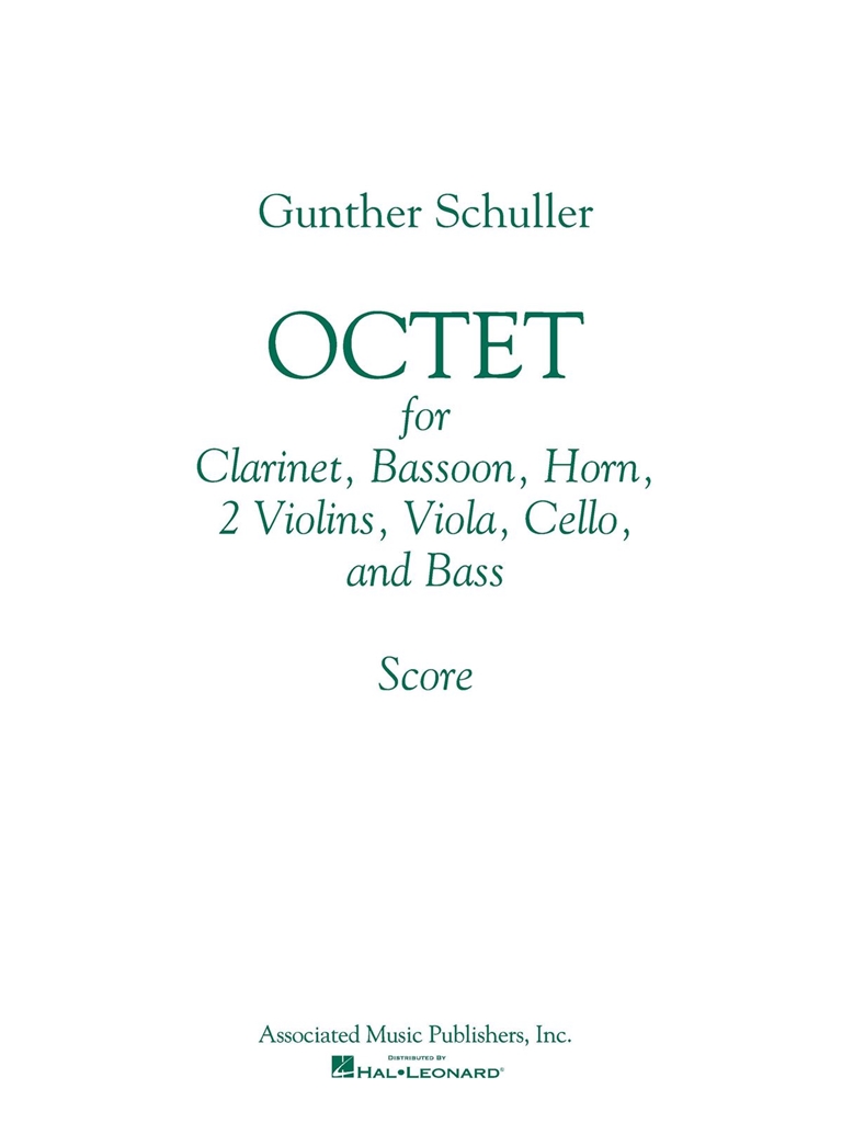 Gunther Schuller: Octet (Score)