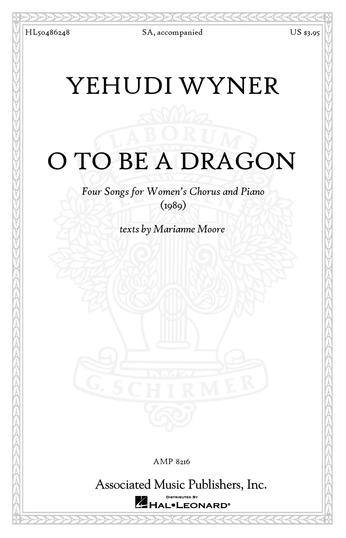 Yehudi Wyner: O To Be A Dragon