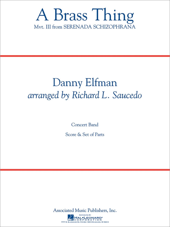 Danny Elfman: A Brass Thing (From 'serenada Schizophrana') Score Concert Band