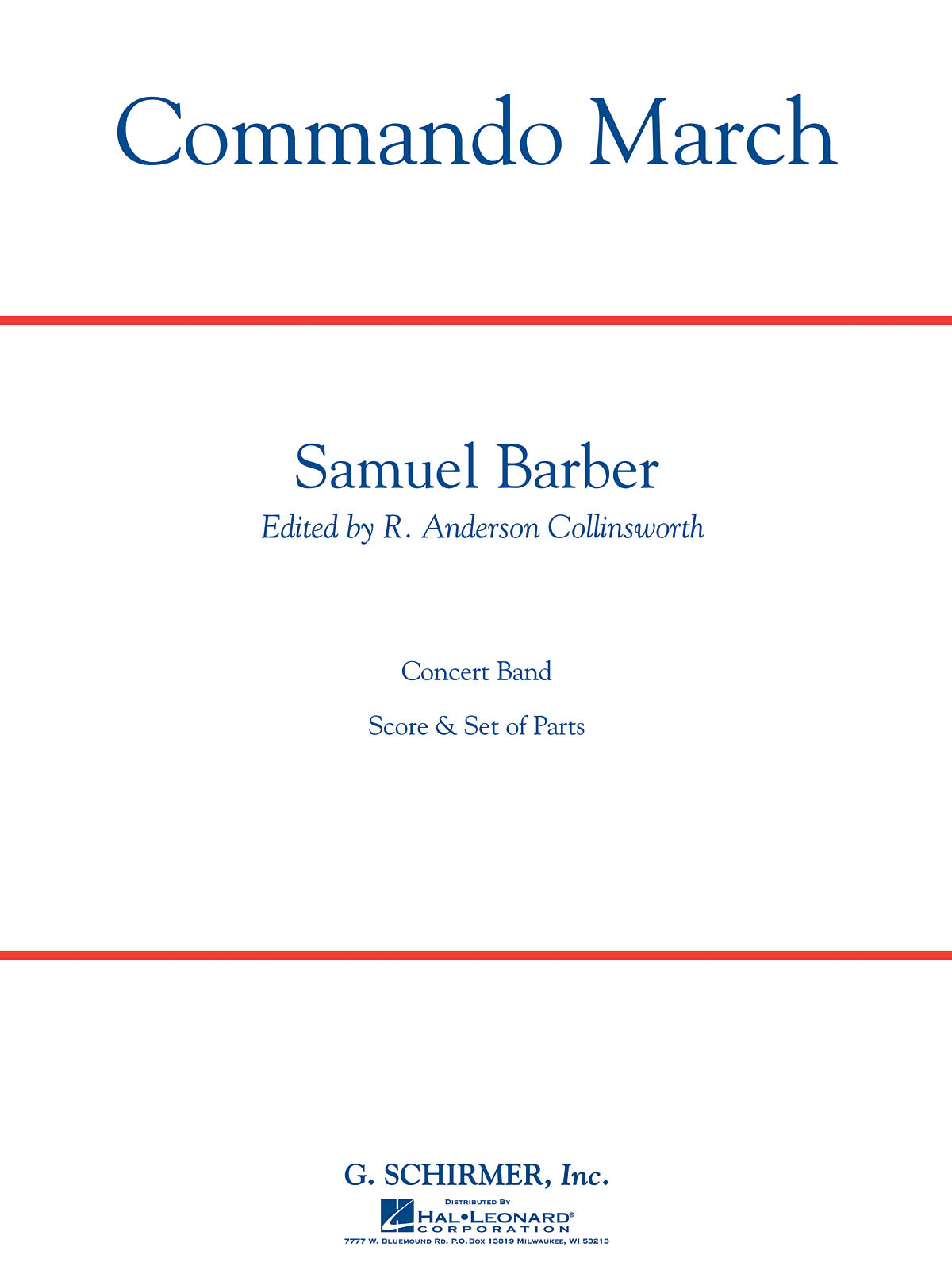 Samuel Barber: Commando March Sc/Pts (Critical Edition With Full Score)