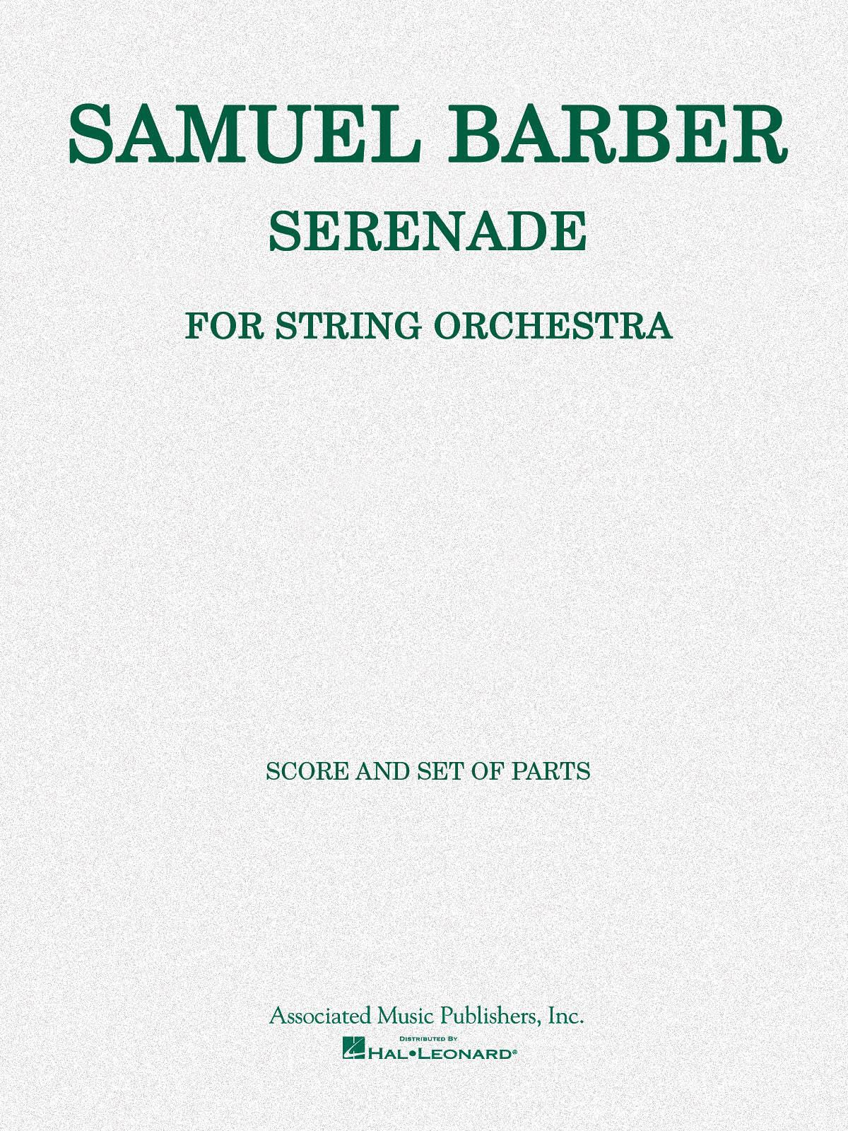 Samuel Barber: Serenade For Strings - String Orchestra Score/Parts 8-8-4-4-4