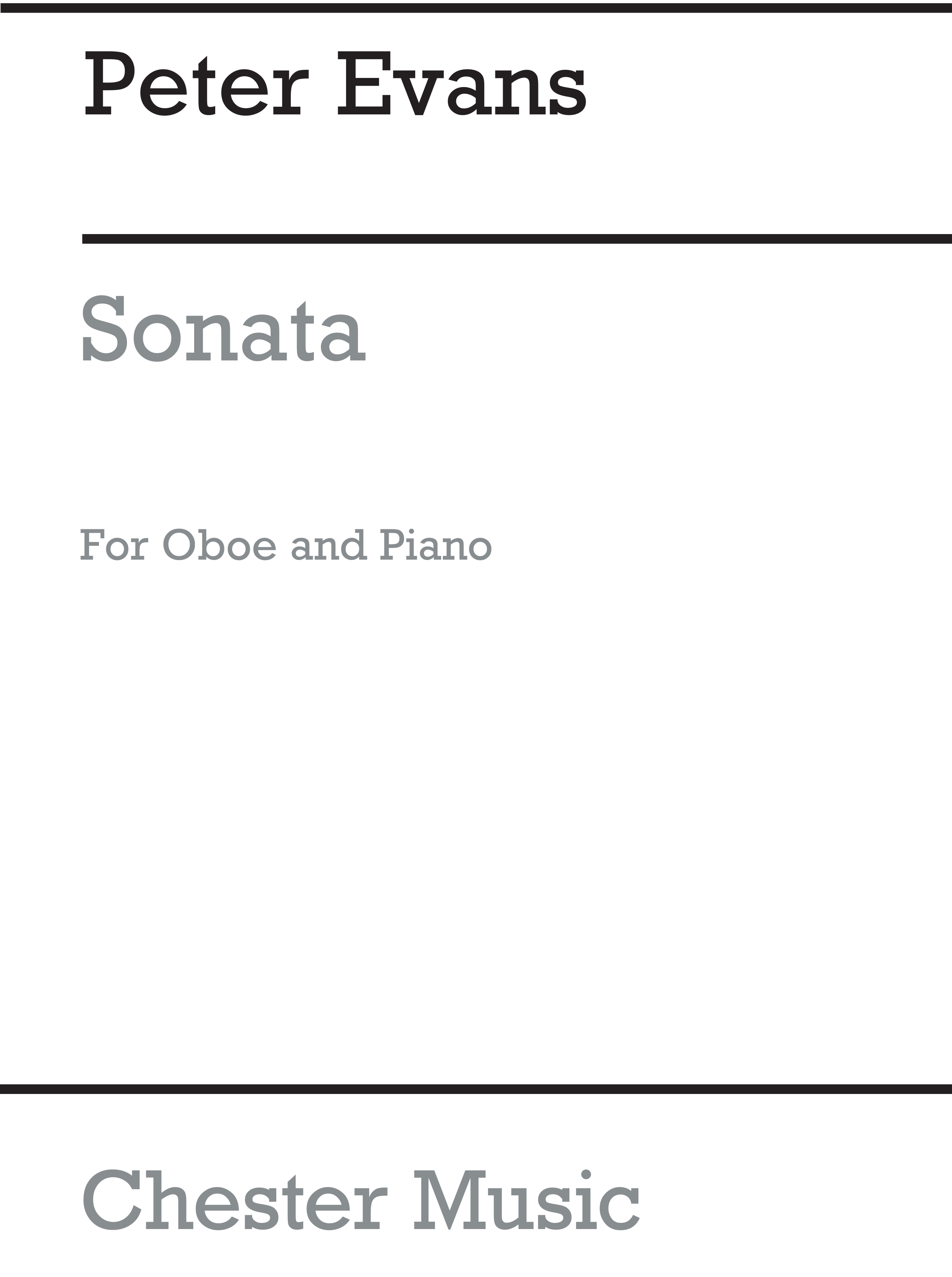 Peter Evans: Sonata For Oboe And Piano