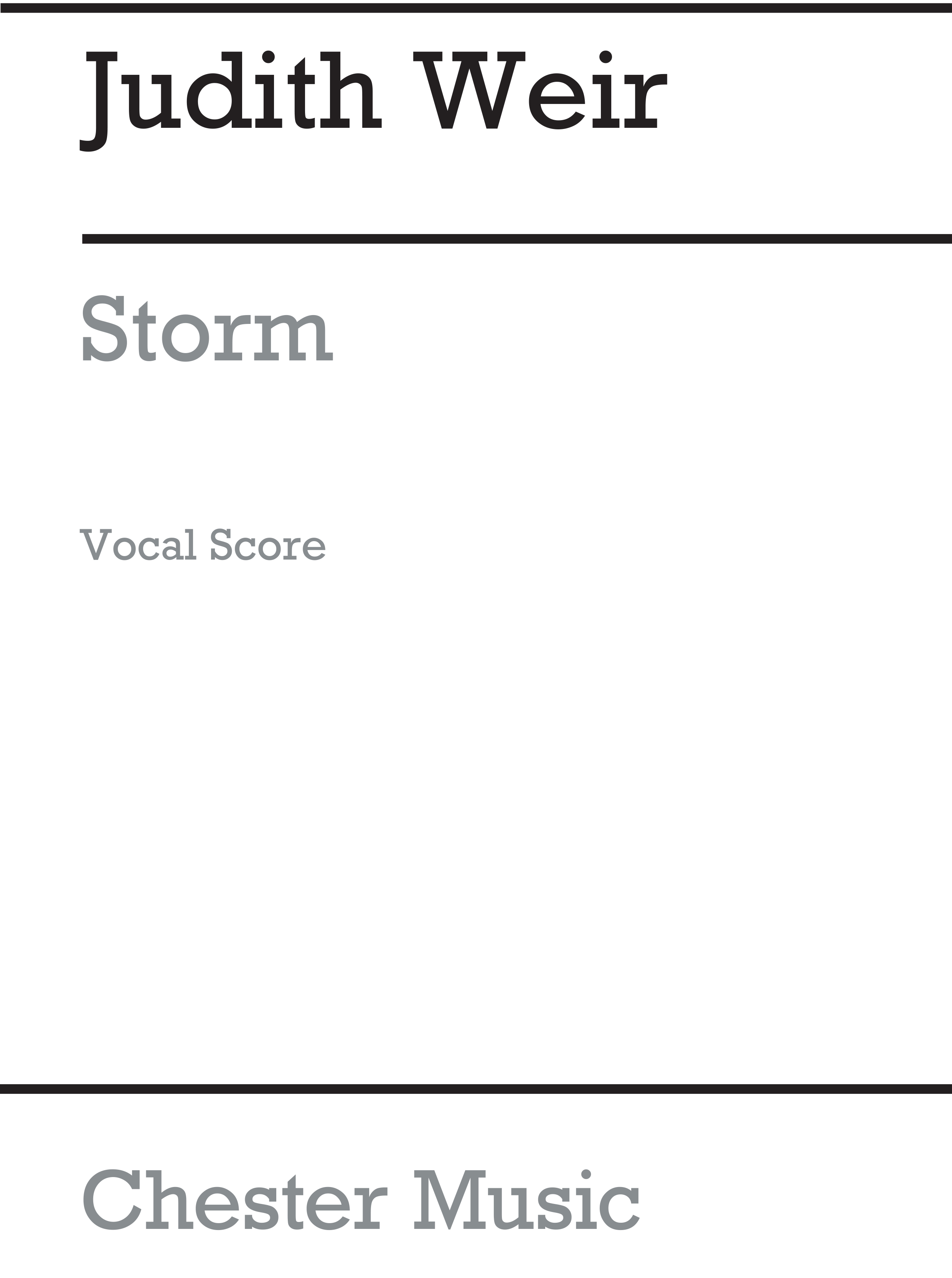 Judith Weir: Storm (Vocal Score)