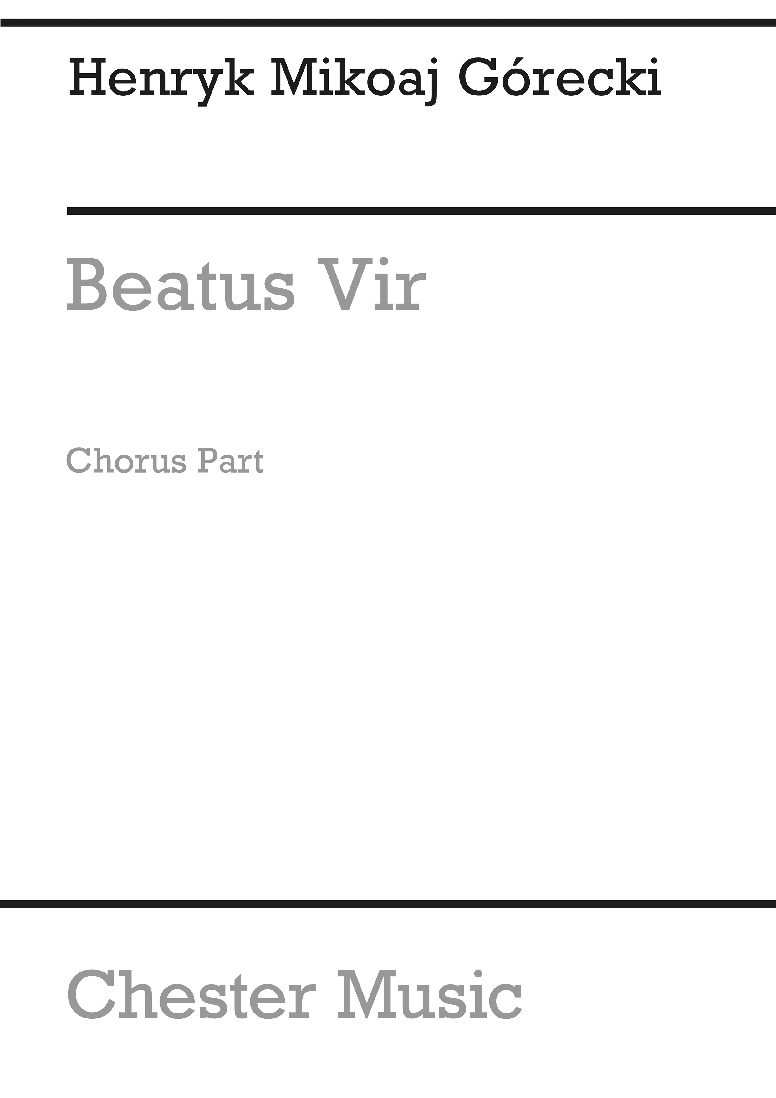 Gorecki: Beatus Vir (Chorus Part)