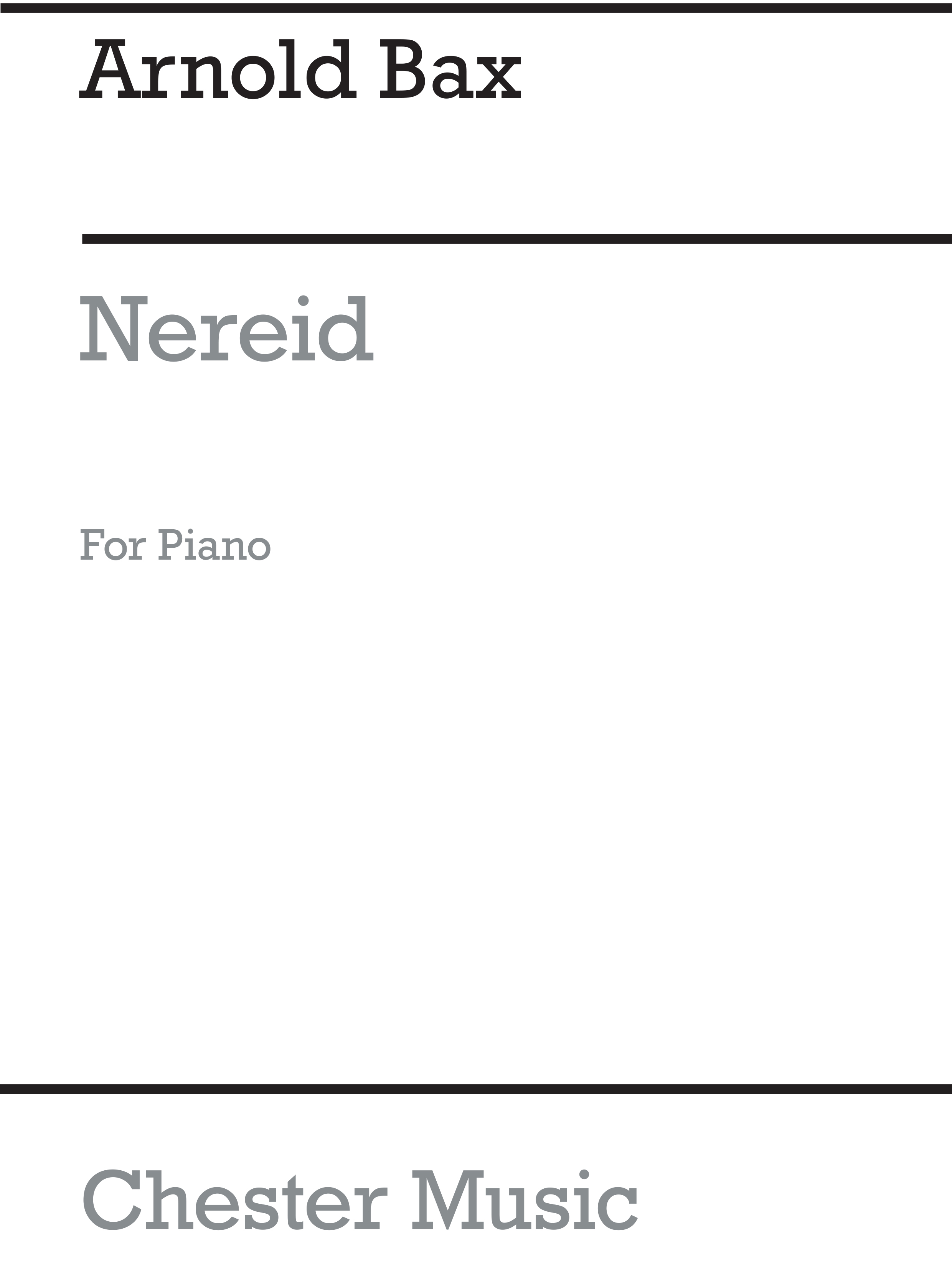 Bax: Nereid for Piano Solo
