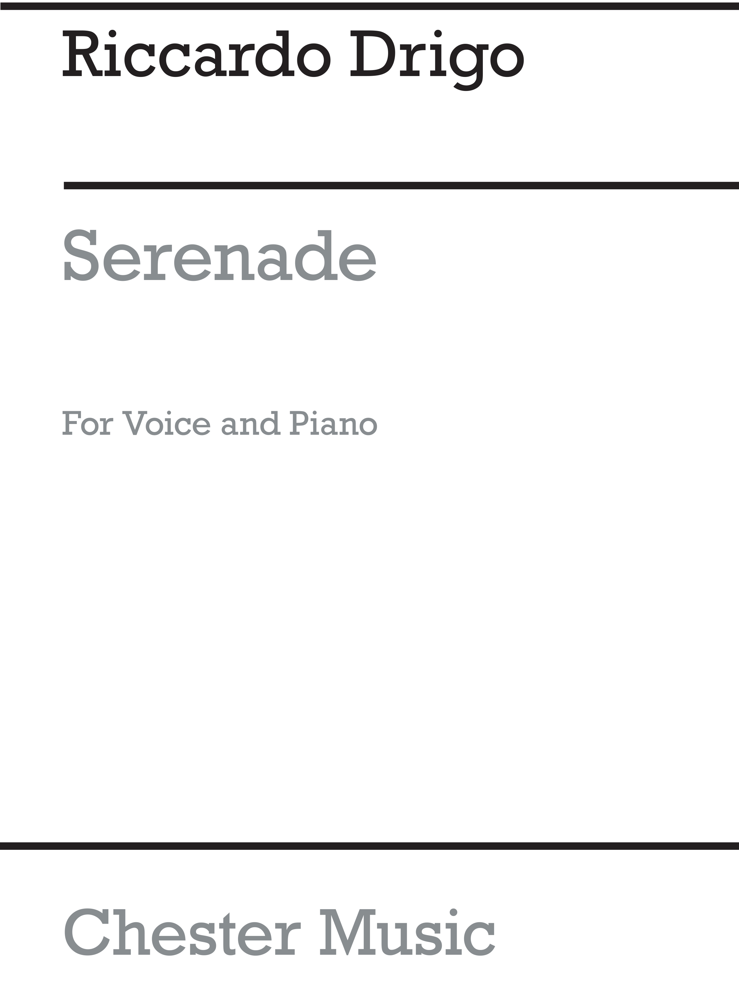 R Drigo Serenade (Voice And Piano) Notlagret