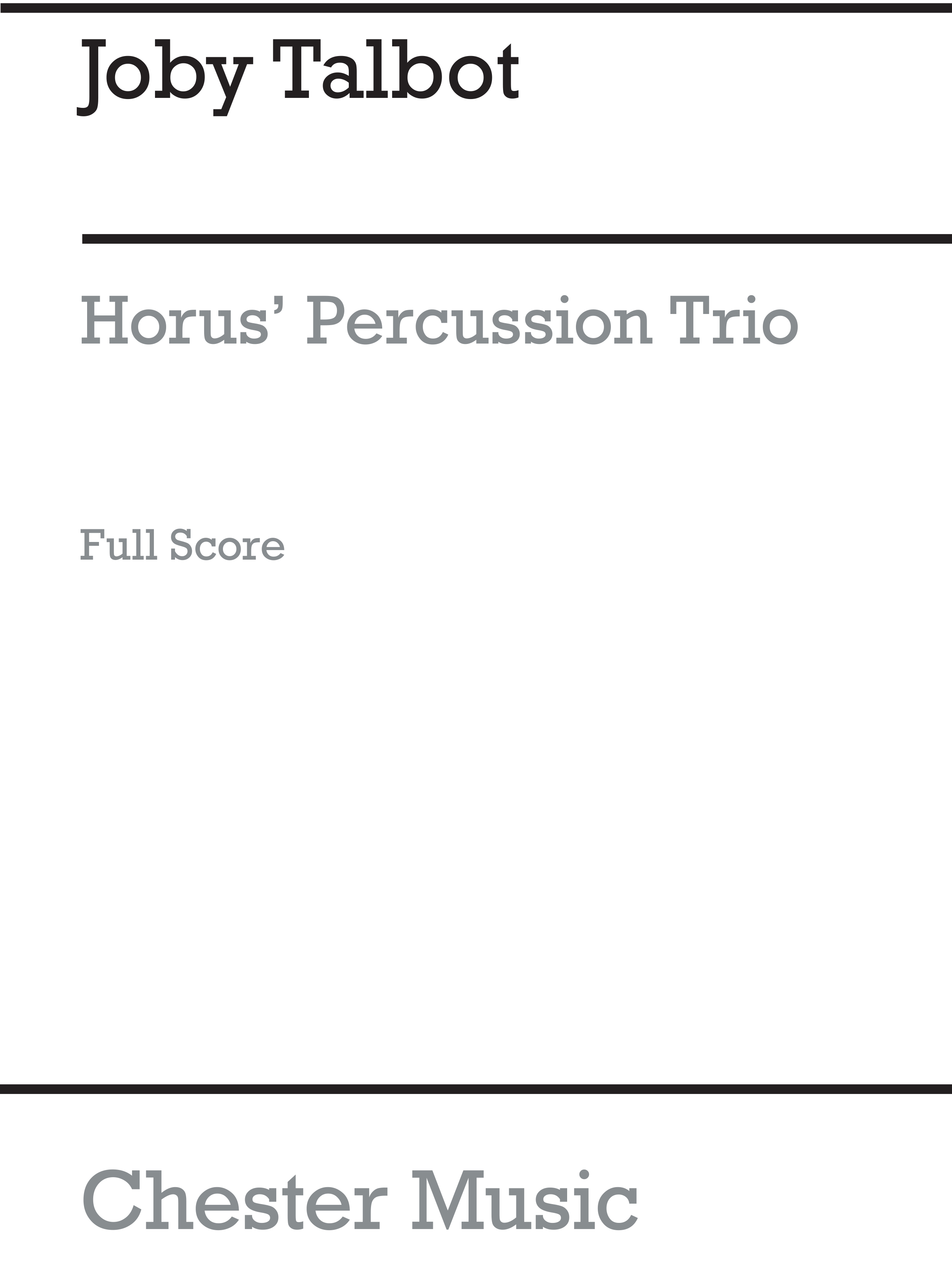Joby Talbot: Horus (Score)