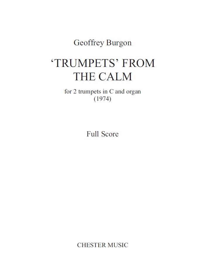 Burgon: Trumpets From 'The Calm' for 2 Trumpets And Organ