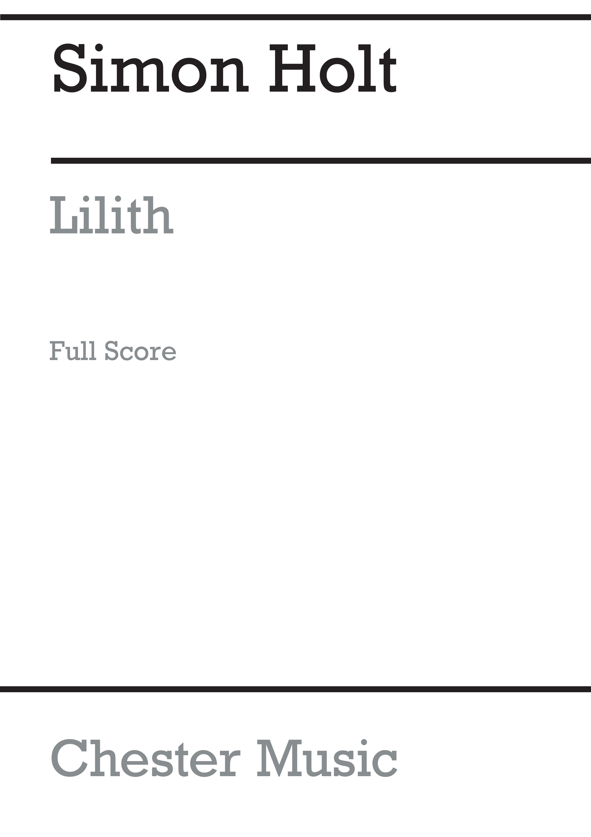 Holt: Lilith (Full Score)