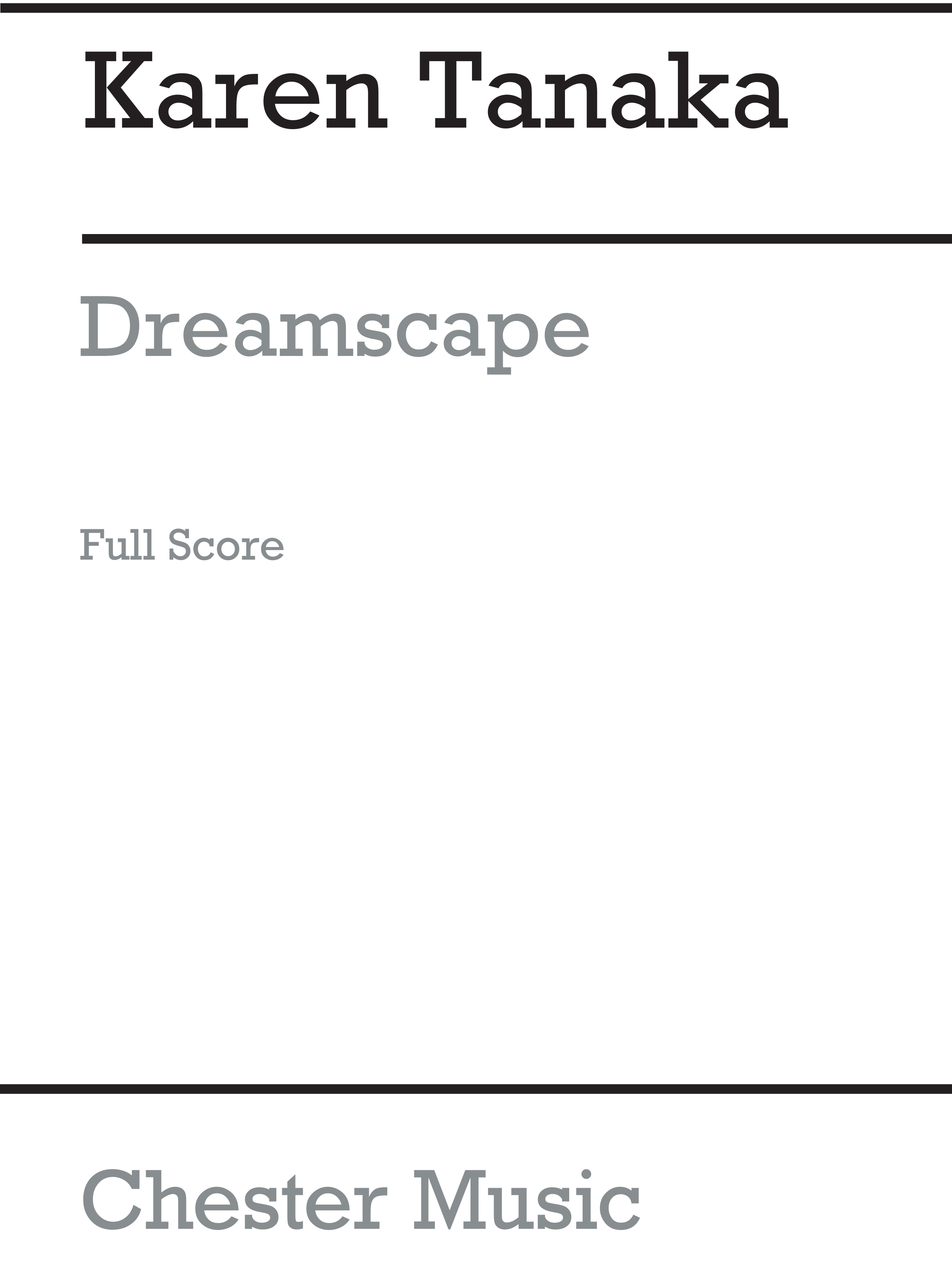 Karen Tanaka: Dreamscape (Score)
