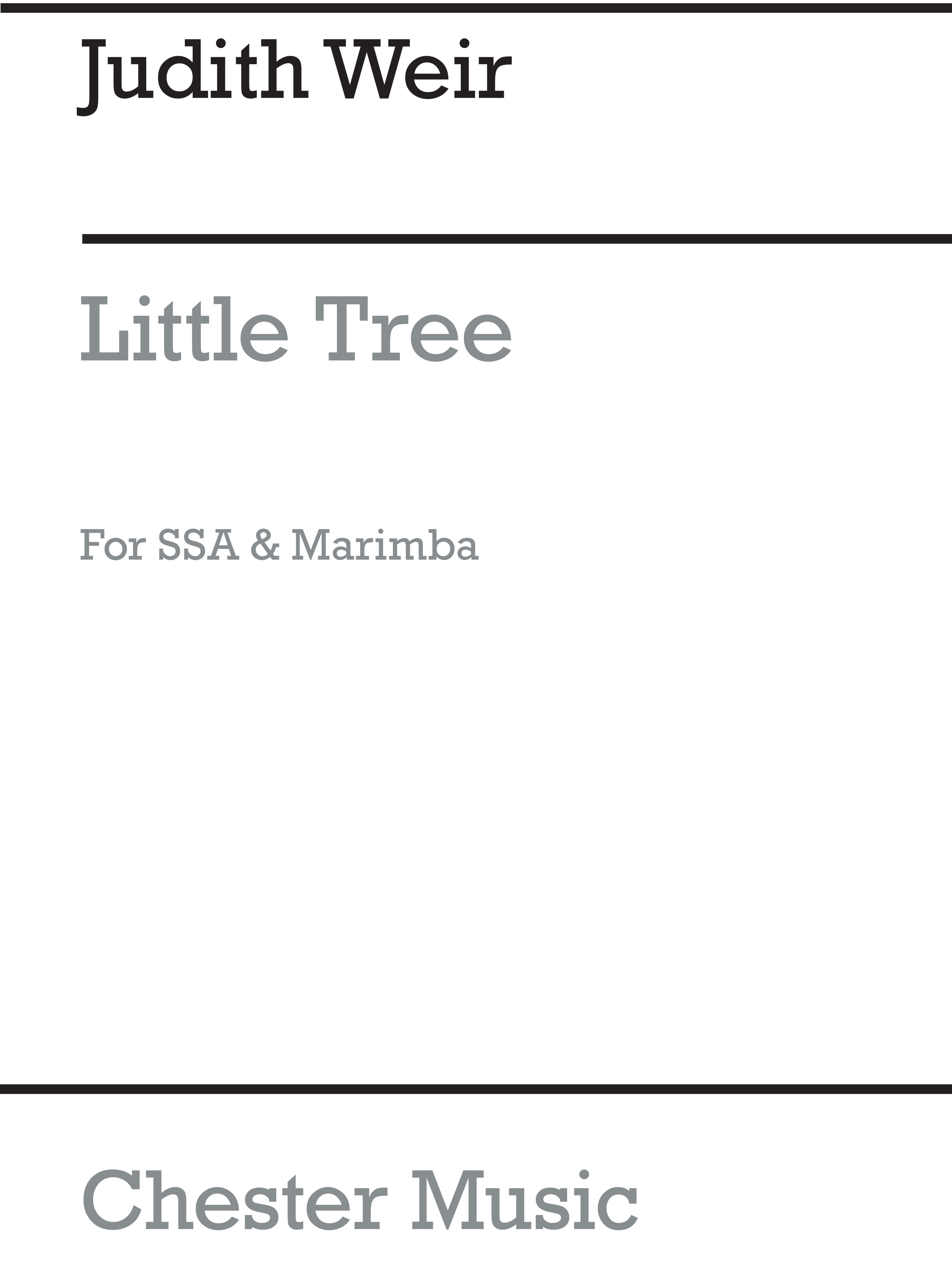 Judith Weir: Little Tree (Marimba Solo Part)