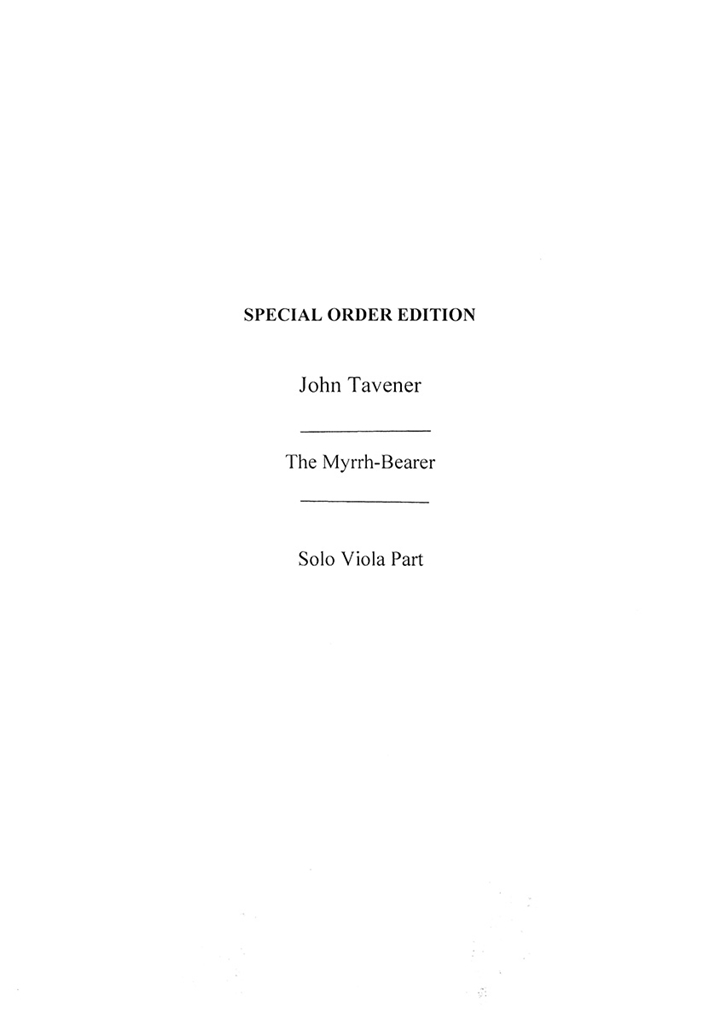 John Tavener: The Myrrh-Bearer (Viola Part)