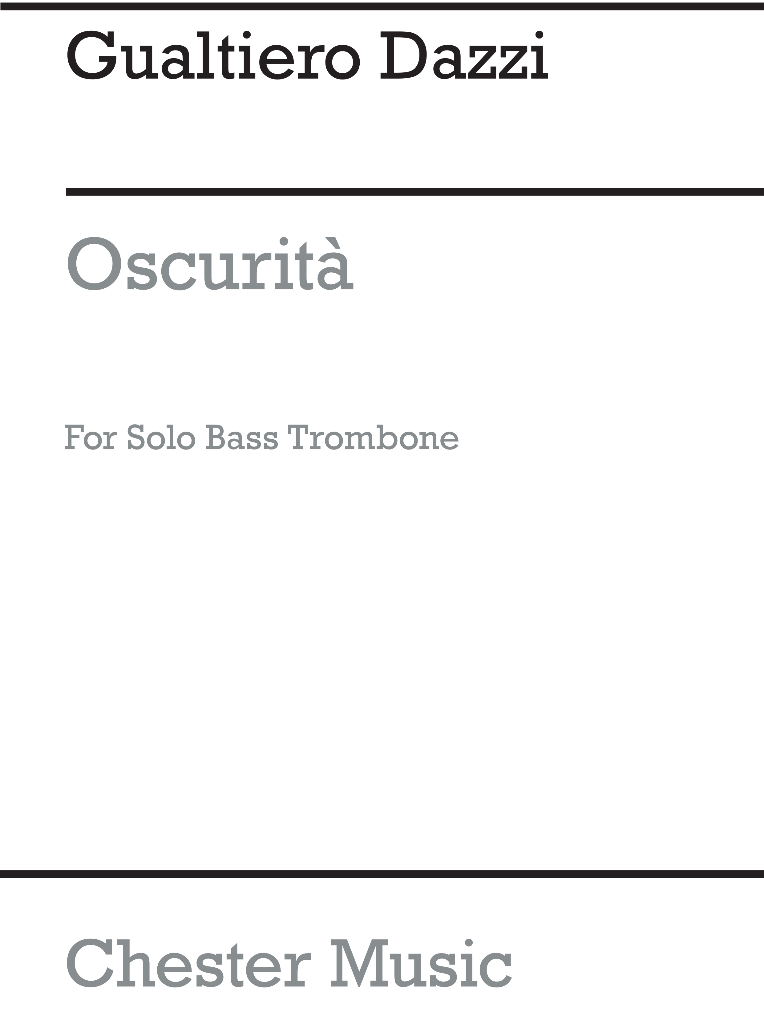 Dazzi, G Oscurita Solo Bass Trombone
