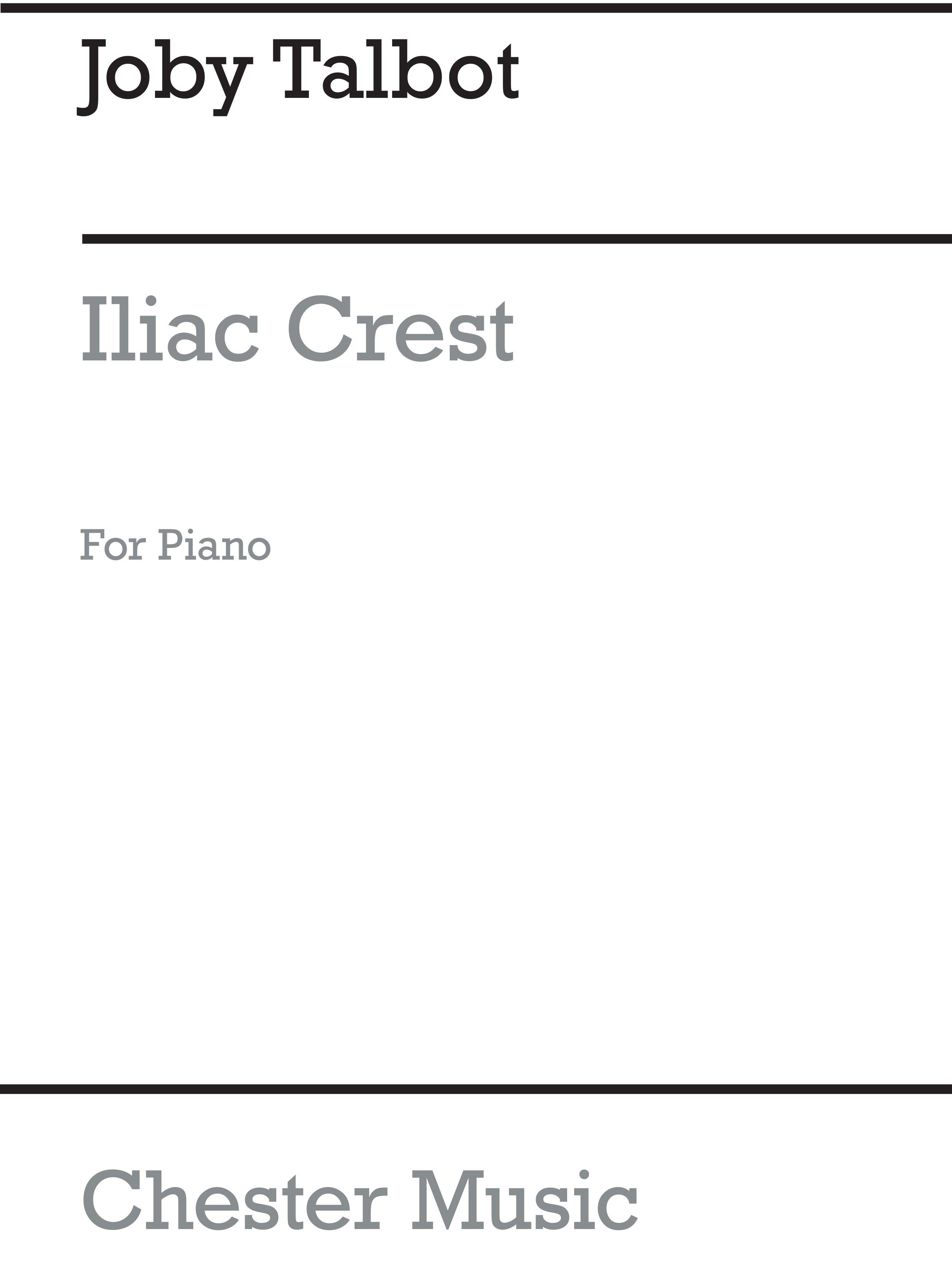 Talbot J Iliac Crest For Solo Piano