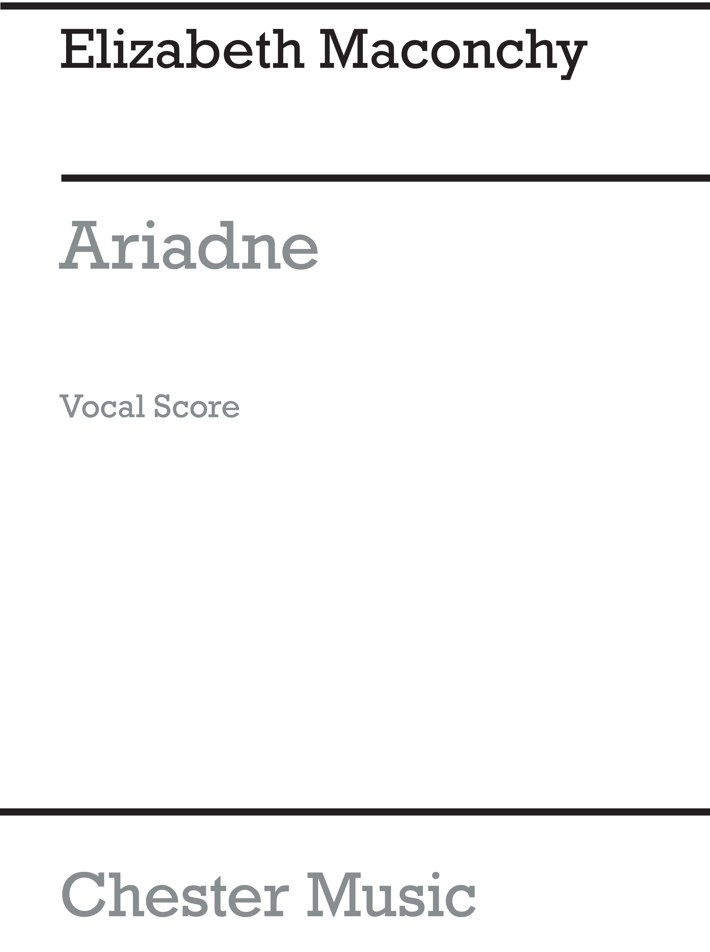 Maconchy, E Ariadne Vocal Score