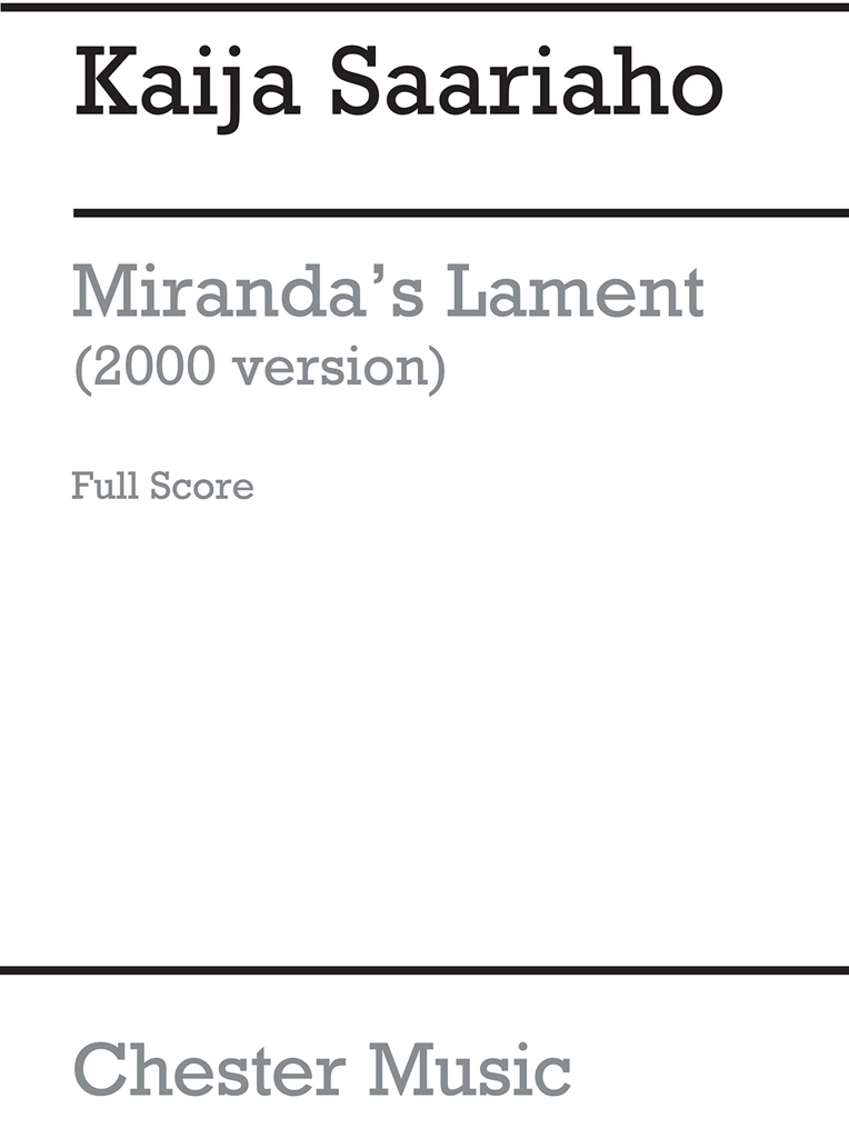 Kaija Saariaho: Miranda's Lament 2000 (Score/Vocal Score)