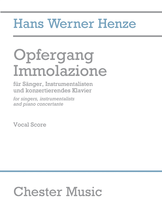 Hans Werner Henze: Opfergang Immolazione (Vocal Score)