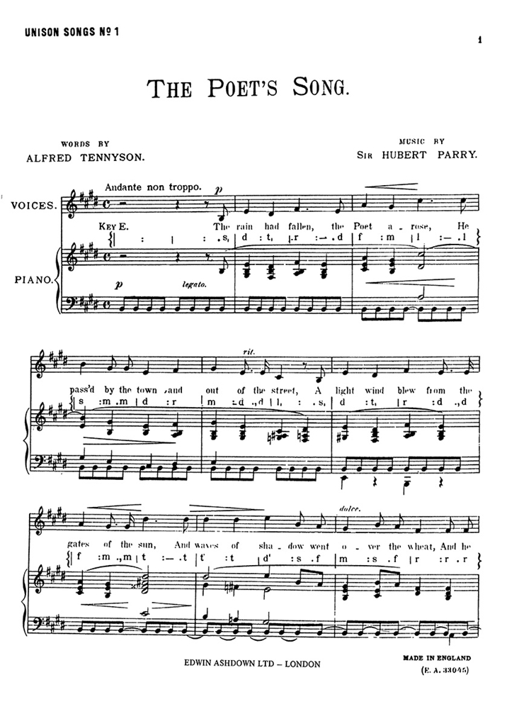 C. Hubert Parry: The Poet's Song