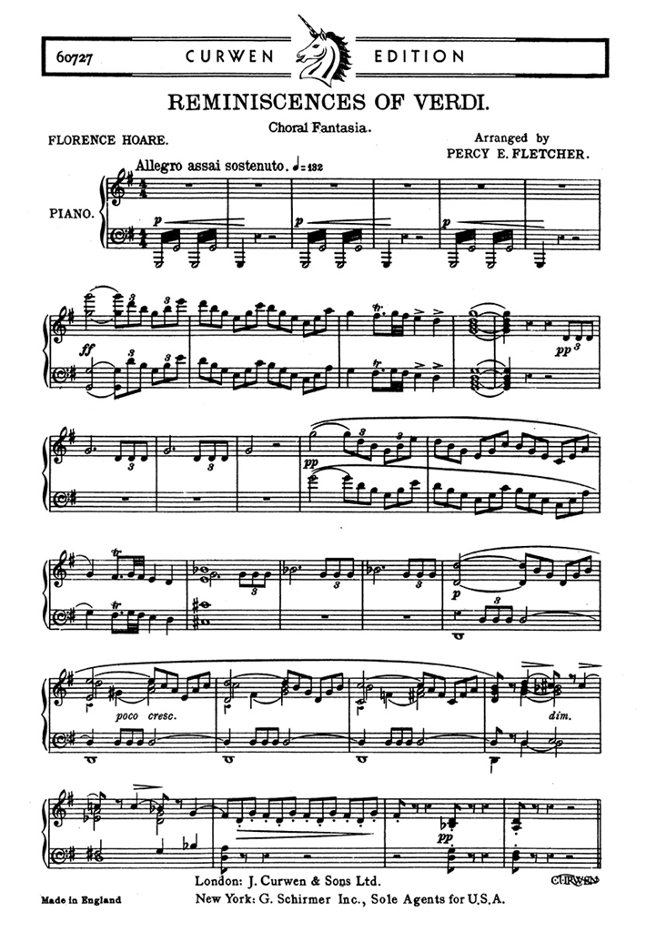 Fletcher, P Reminiscenes Of Verdi Satb And Piano