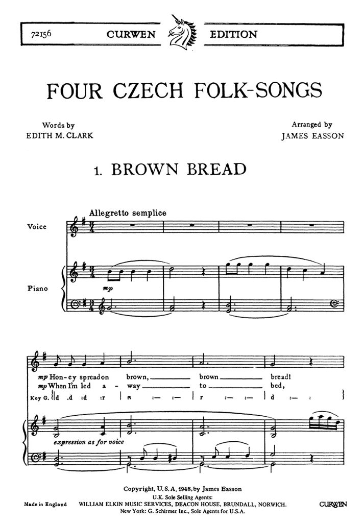 Easson, J Four Czech Folk-songs Unison
