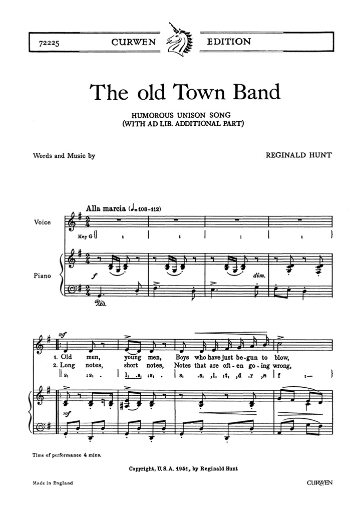Hunt, R The Old Town Band Unison Piano