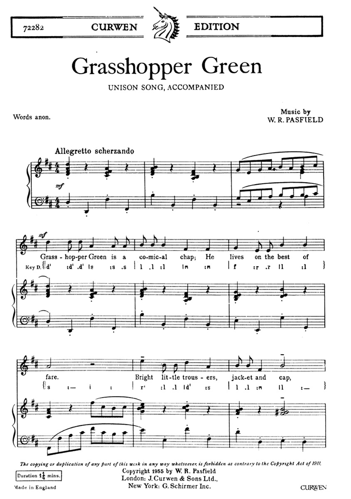 Pasfield, Wr Grasshopper Green Unison