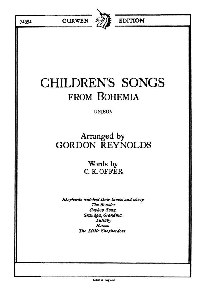 Reynolds, G Children's Songs From Bohemia Unison