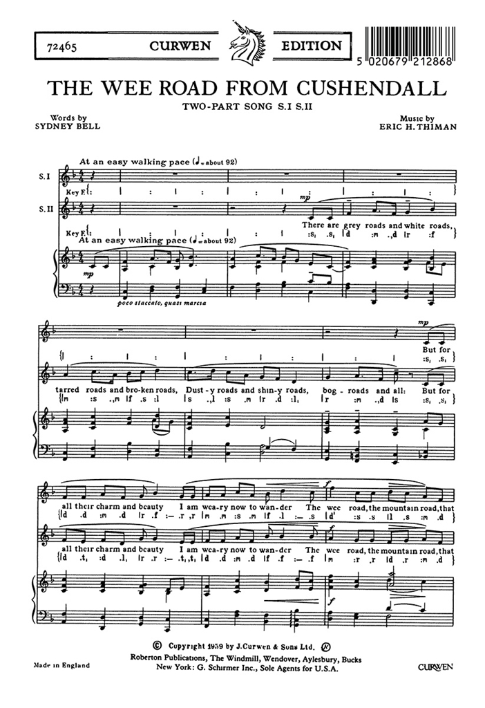 Eric H.Thiman: The Wee Road From Cushendall