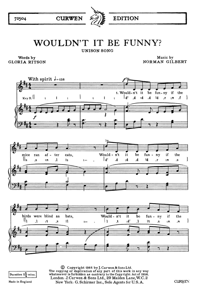 Gilbert, N Wouldn't It Be Funny Unison