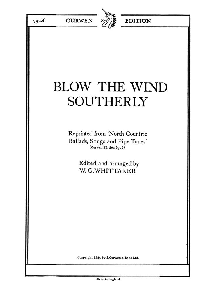 Whittaker, W Blow The Wind Southerly Unison