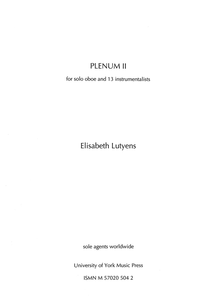 Elisabeth Lutyens: Plenum II Op.92