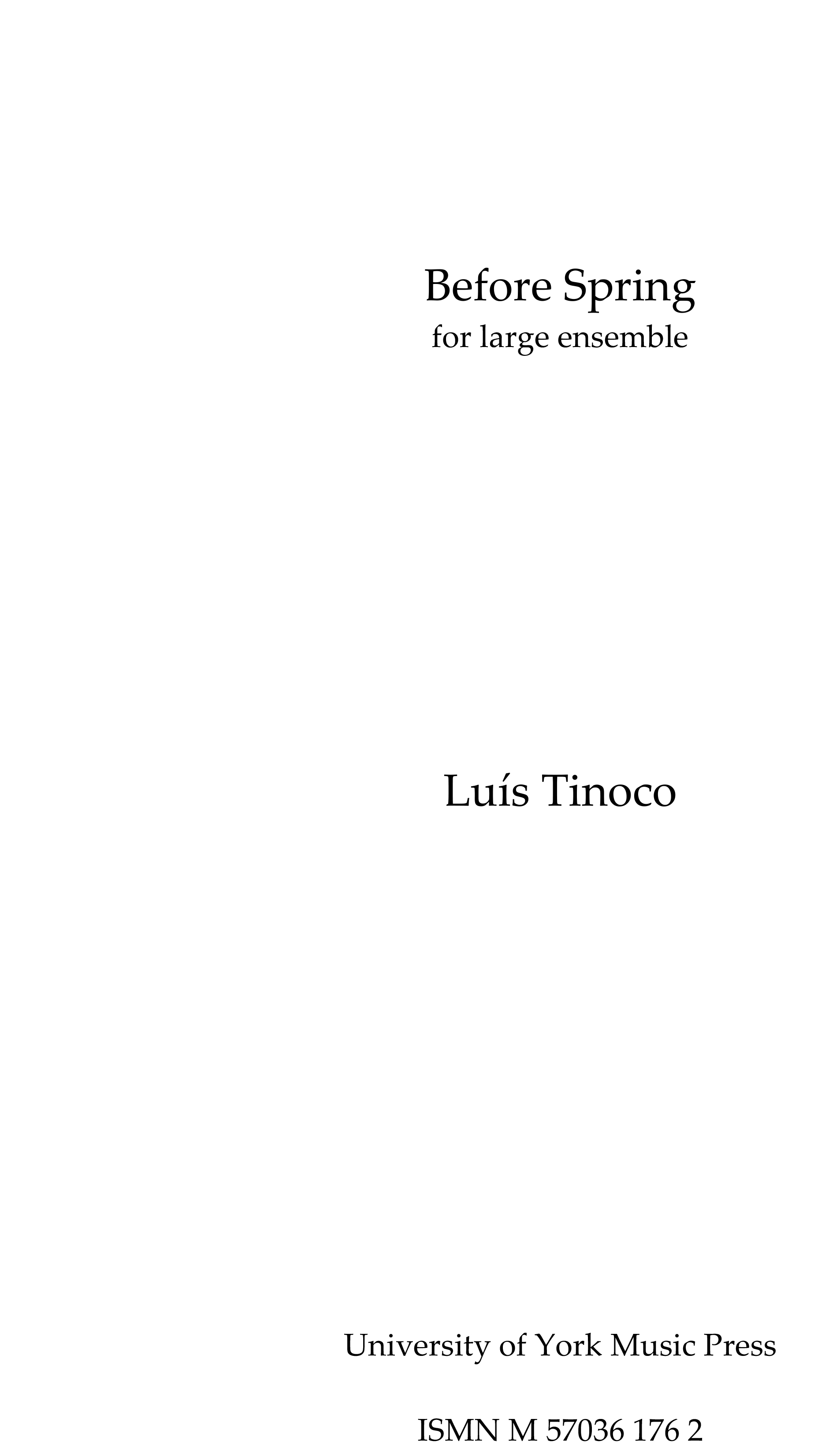 Lus Tinoco: Before Spring