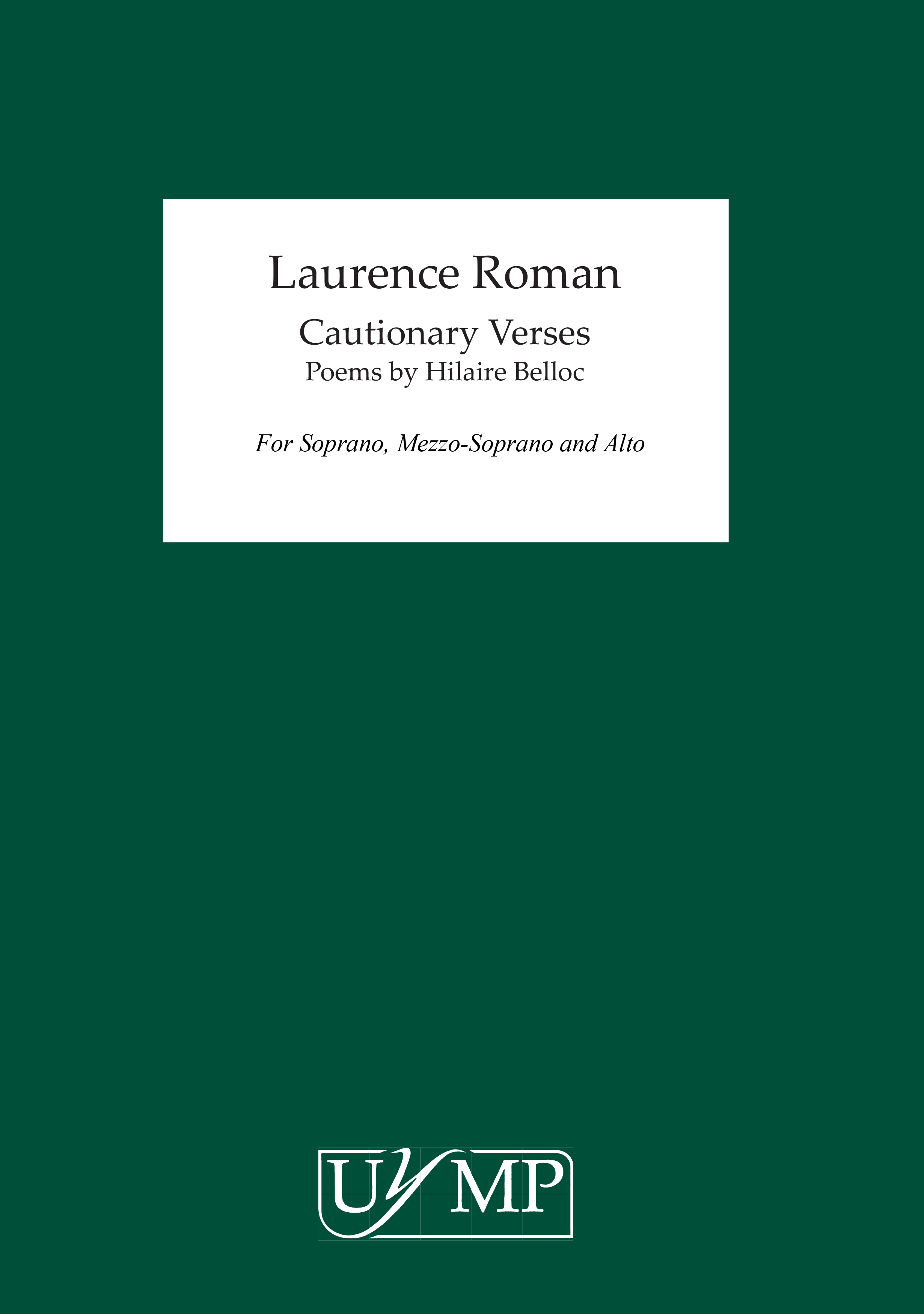 Laurence Roman: Cautionary Verses (Score)