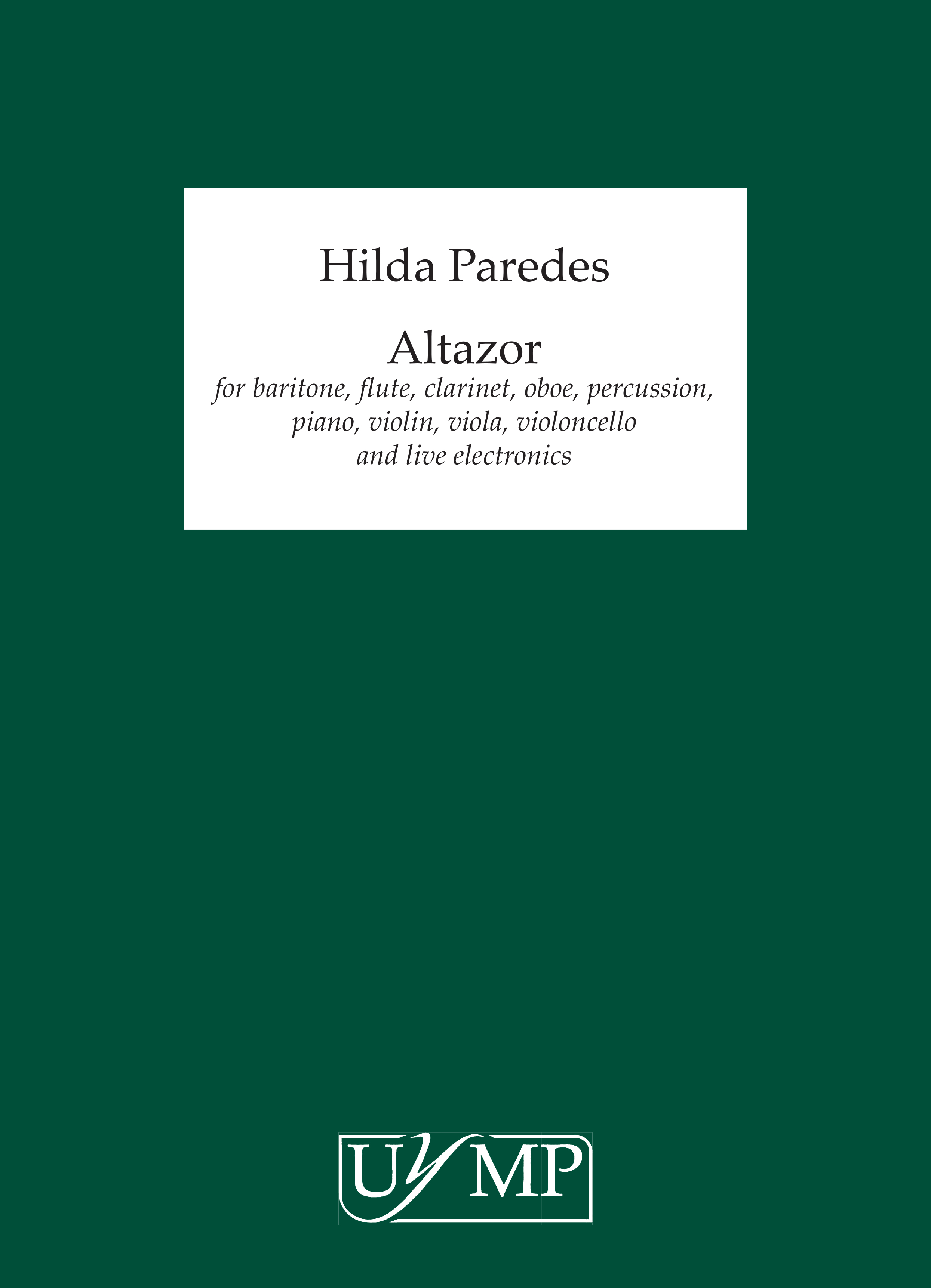 Hilda Paredes: Altazor (Study Score)