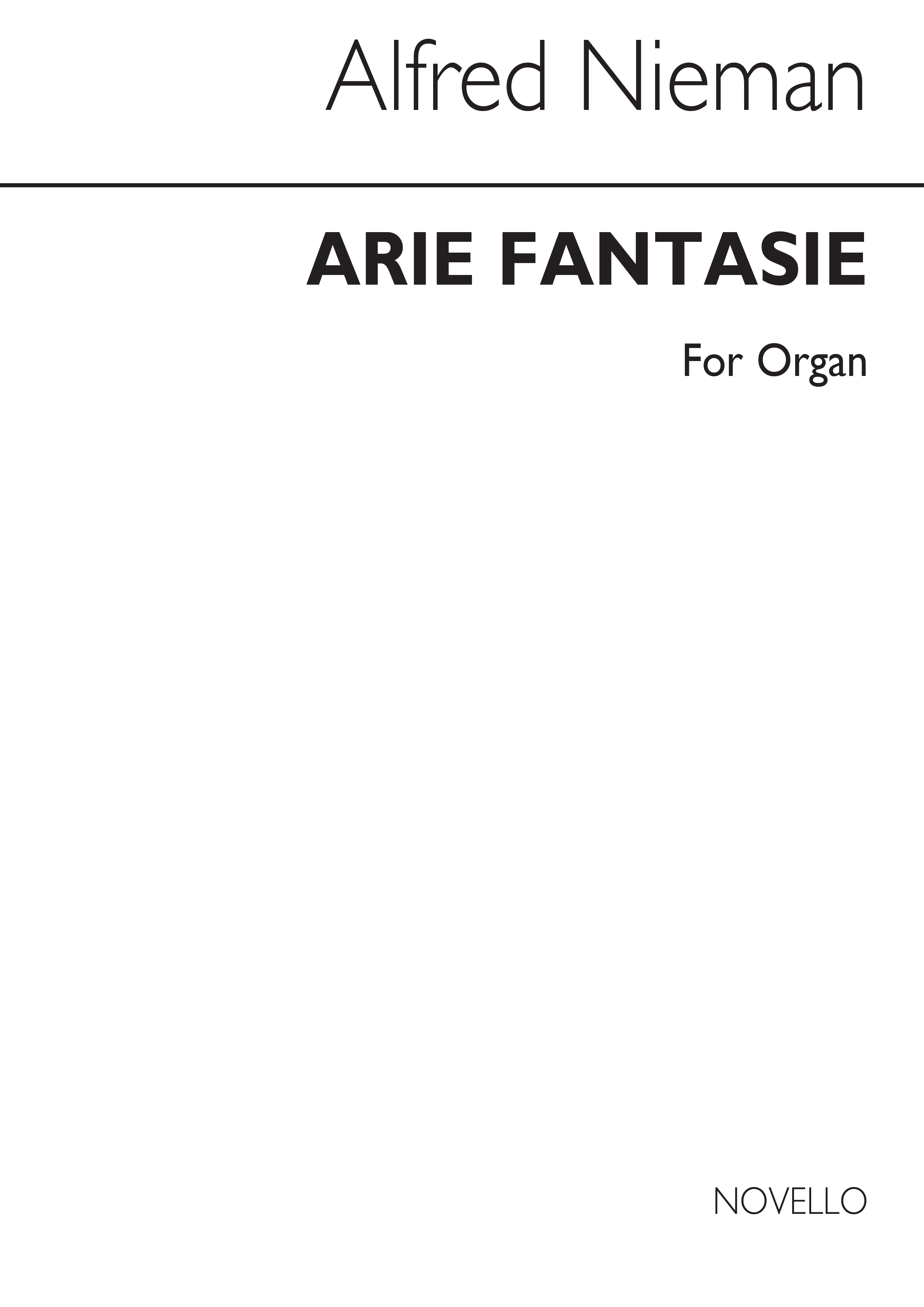 Alfred Nieman: Arie-Fantasie For Organ