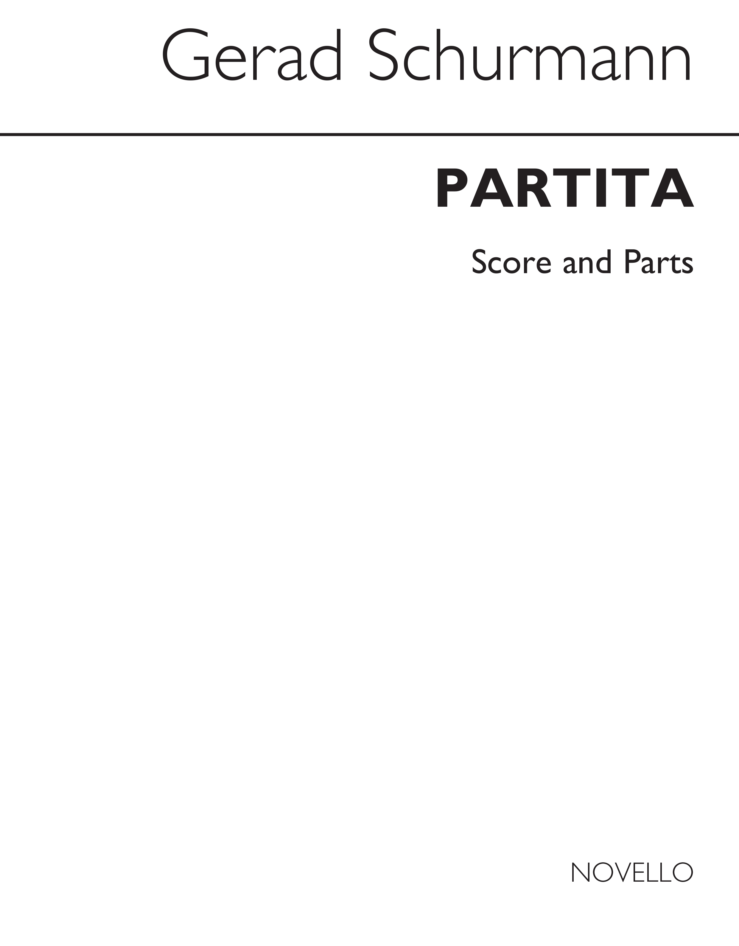 Gerard Schurmann: Partita (Score And Parts)