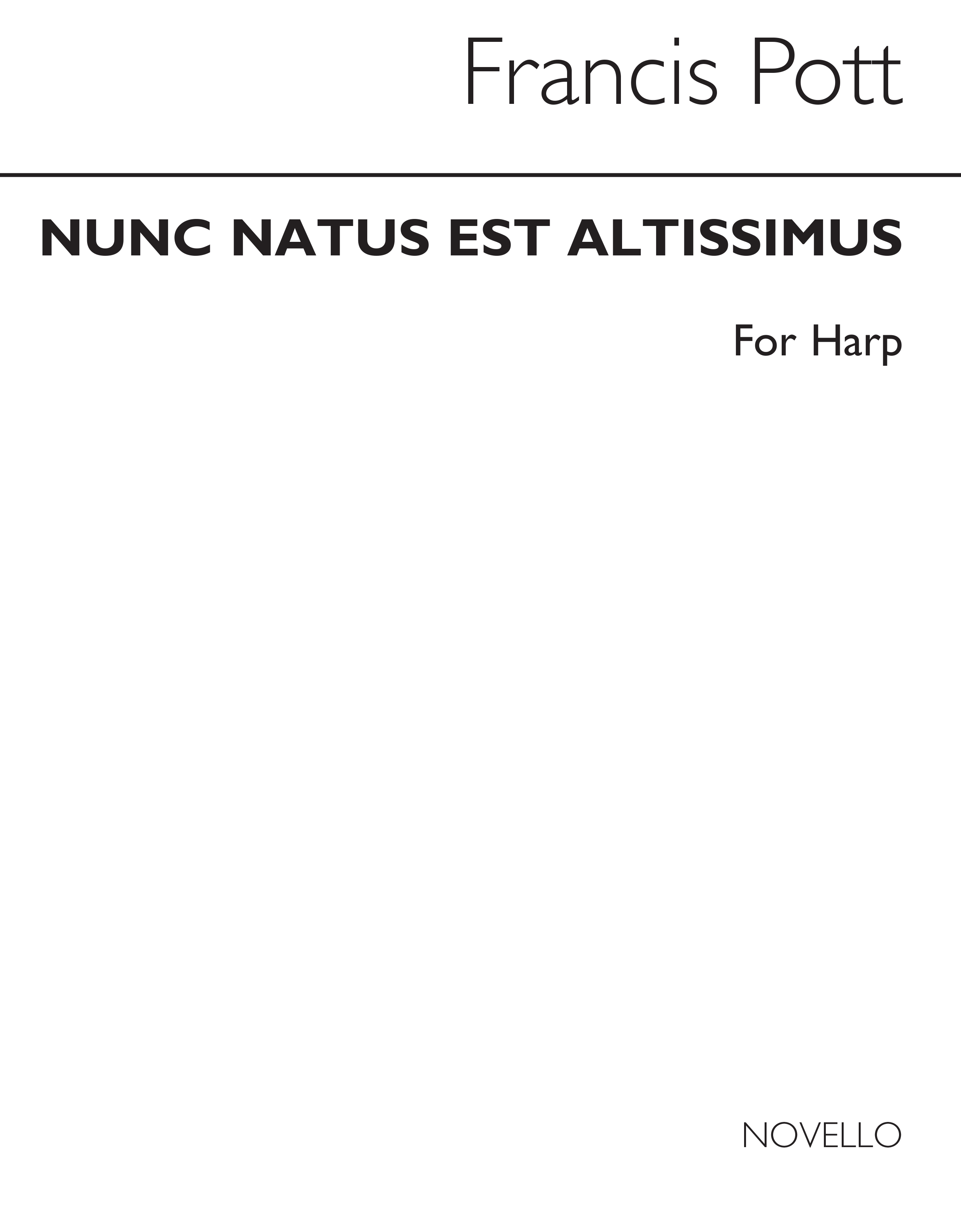 Francis Pott: Nunc Natus Est Altissimus (Harp Part)